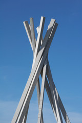 wigwam mit streben aus stein