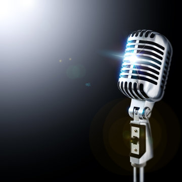 microphone in spotlight