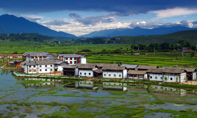 Fototapeta na wymiar Mała wioska w Chinach