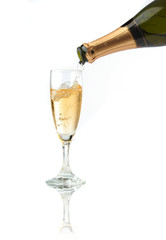 pouring a champagne flute