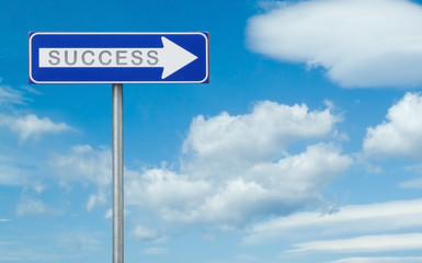 street sign with a success theme
