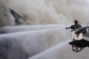 fireman on the ladder