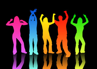 colourful party people