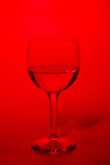 wine in red light.