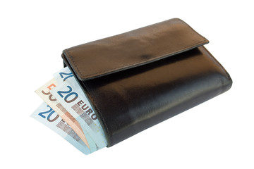 wallet with european money