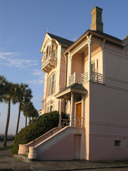 house on battery sunrise