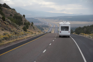 mobile home on highway