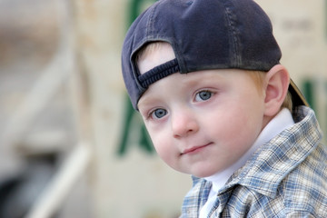 cute kid with baseball cap