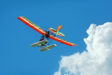 Fototapeta na wymiar colorful ultralight airplane