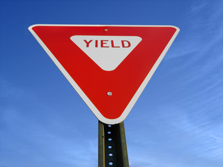 yield sign tilted