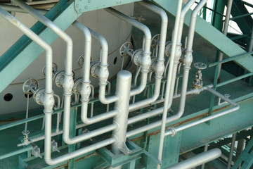 pipes and valves in industrial petrochemical factory