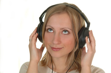 Fototapeta premium young woman with earphones