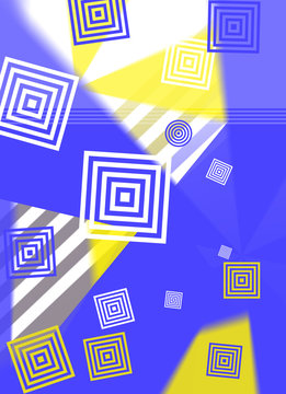 concentric squares blue and yellow