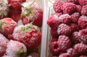 raspberries and strawberries