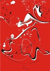 red and white swirls