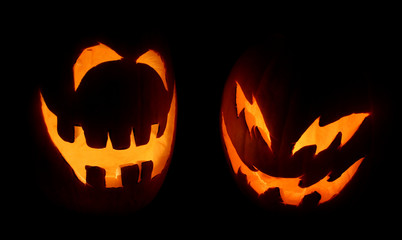 two jack-o-lanterns