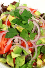 vertical of a tossed salad