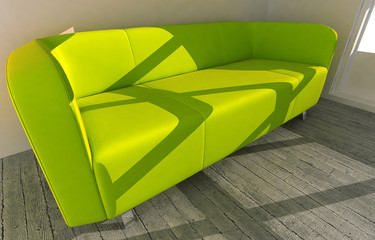 green sofà