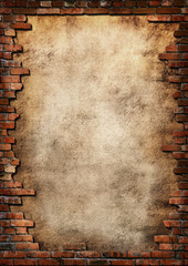 Obraz premium brick wall grungy frame