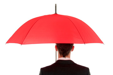 businessman holding an umbrella - Powered by Adobe