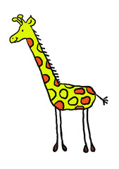 Funny smiling giraffe vector illustration