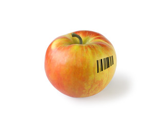 apple with barcode