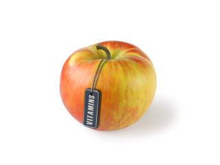 apple with tag vitamins