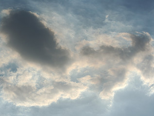 Fototapeta na wymiar backlit clouds