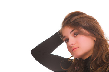 Obraz premium brunete isolated on white