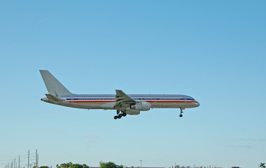 modern passenger jet landing