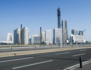 Obraz na płótnie Canvas Yokohama skyline dzień w Japonii