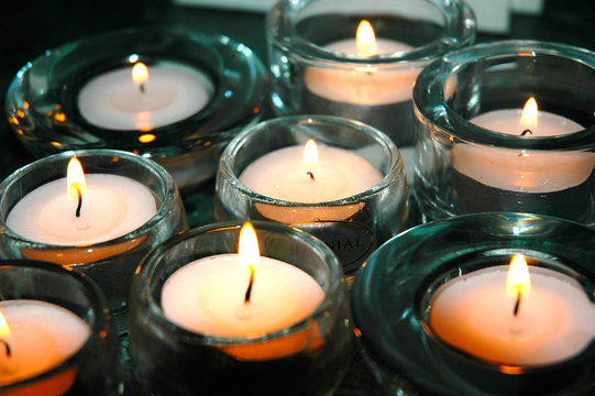 candles and glass holders