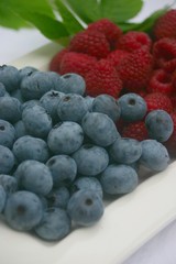rasberries and blackberries