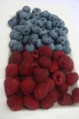 blueberries and raspberries