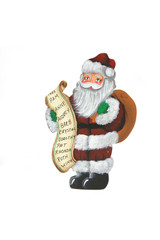 santa holding a gift list