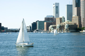Obraz premium sailing on St Charles river, Boston, Mass 