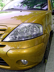 gold car