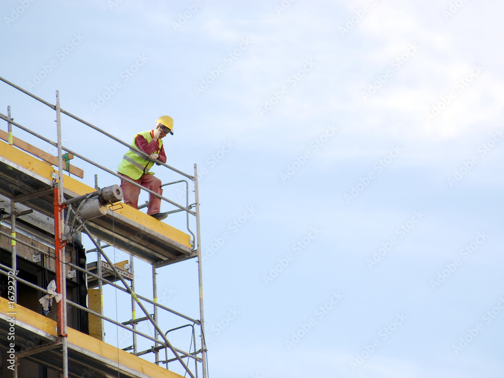 Wall mural construction site communication