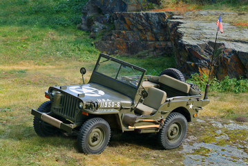 jeep willys 1944 - obrazy, fototapety, plakaty