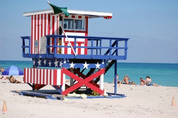 Fototapeta premium miami beach lifeguard stand