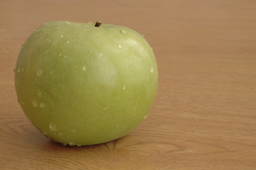 apple with dew drops