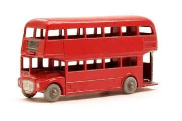 Deurstickers red bus model © soundsnaps