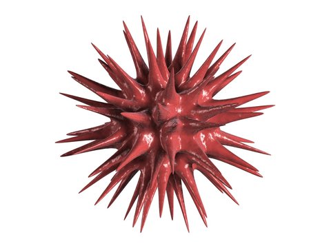 virus rouge fond blanc