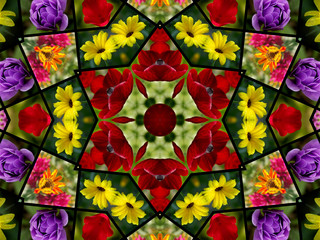 colorful flower quilt