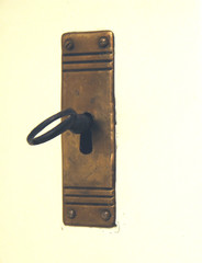 altes türschloß mit schlüssel
