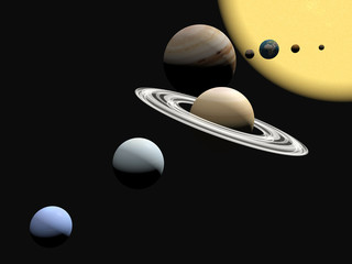 the solar system, abstact presentation.