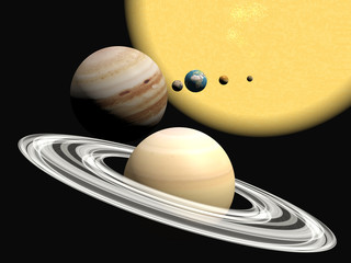 the solar system, abstact presentation.