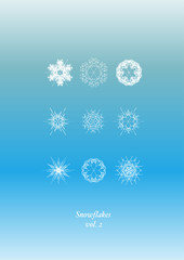 snowflakes icon set