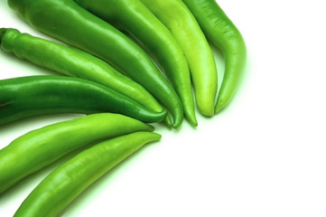 green peppers isolated on white
