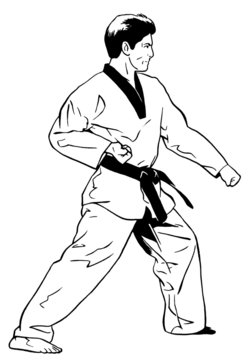 forward stance/low block (taekwondo)